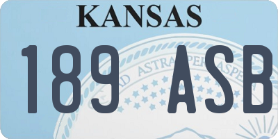 KS license plate 189ASB