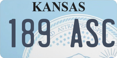 KS license plate 189ASC
