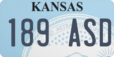 KS license plate 189ASD