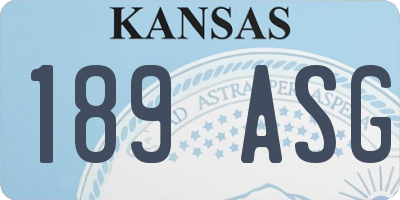 KS license plate 189ASG