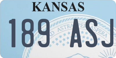 KS license plate 189ASJ
