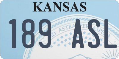 KS license plate 189ASL