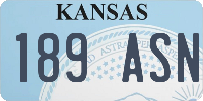KS license plate 189ASN