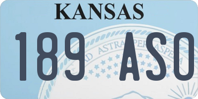 KS license plate 189ASO