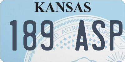 KS license plate 189ASP