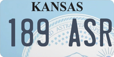 KS license plate 189ASR