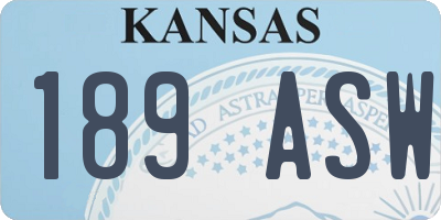 KS license plate 189ASW