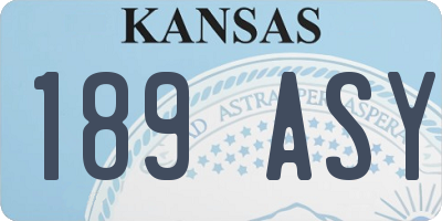 KS license plate 189ASY