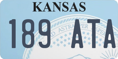 KS license plate 189ATA