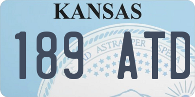 KS license plate 189ATD