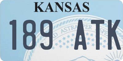 KS license plate 189ATK