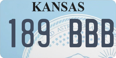 KS license plate 189BBB