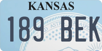 KS license plate 189BEK