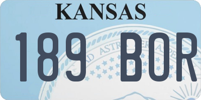 KS license plate 189BOR