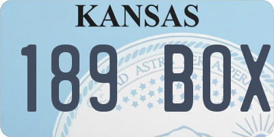 KS license plate 189BOX