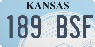 KS license plate 189BSF
