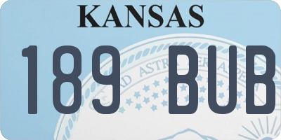 KS license plate 189BUB