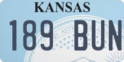 KS license plate 189BUN