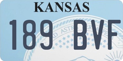 KS license plate 189BVF