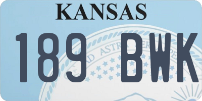 KS license plate 189BWK