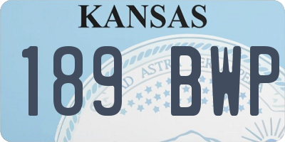 KS license plate 189BWP