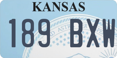 KS license plate 189BXW