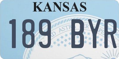 KS license plate 189BYR