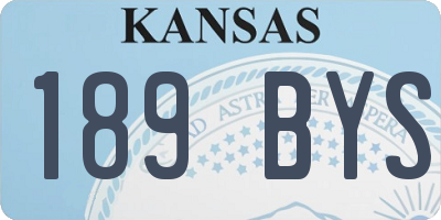 KS license plate 189BYS