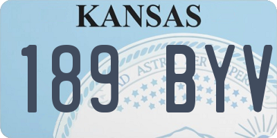 KS license plate 189BYV