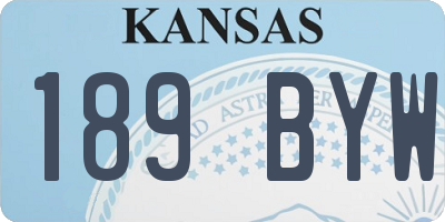 KS license plate 189BYW