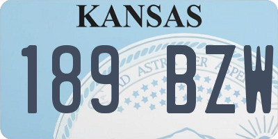 KS license plate 189BZW