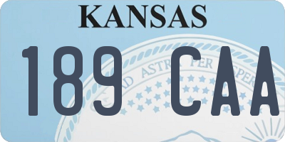 KS license plate 189CAA