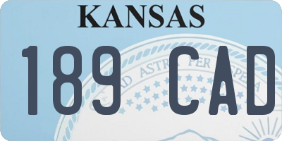 KS license plate 189CAD