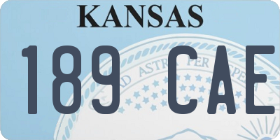 KS license plate 189CAE