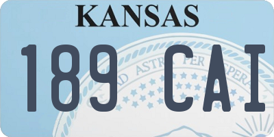 KS license plate 189CAI