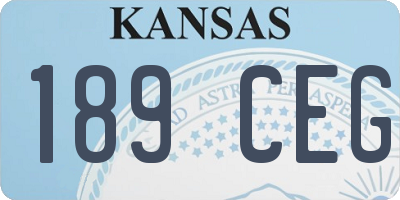 KS license plate 189CEG