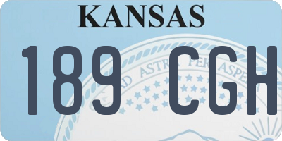 KS license plate 189CGH