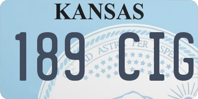 KS license plate 189CIG