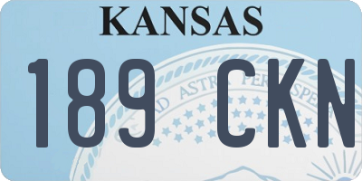 KS license plate 189CKN