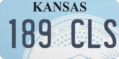 KS license plate 189CLS