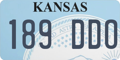 KS license plate 189DDO