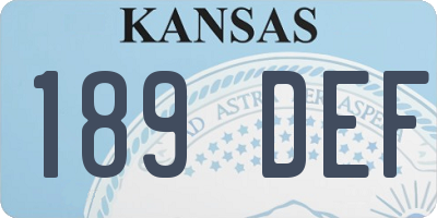 KS license plate 189DEF