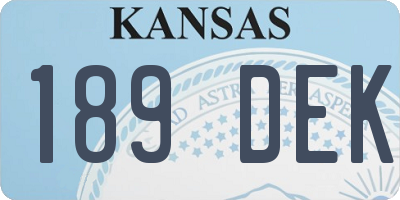 KS license plate 189DEK