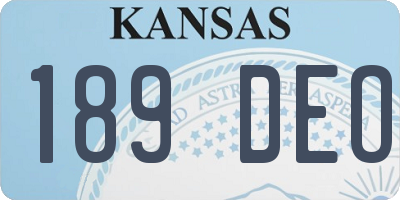 KS license plate 189DEO