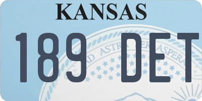 KS license plate 189DET