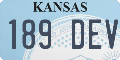 KS license plate 189DEV