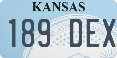 KS license plate 189DEX