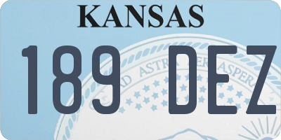 KS license plate 189DEZ