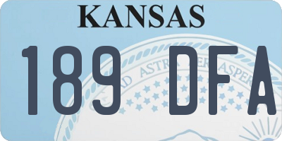 KS license plate 189DFA
