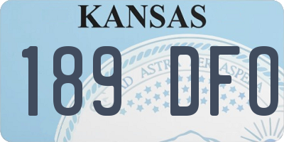 KS license plate 189DFO